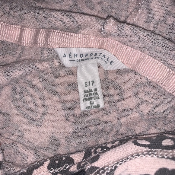 Aeropostale Baby Pink/Gray Floral Pull Over Hoodie - Picture 4 of 6